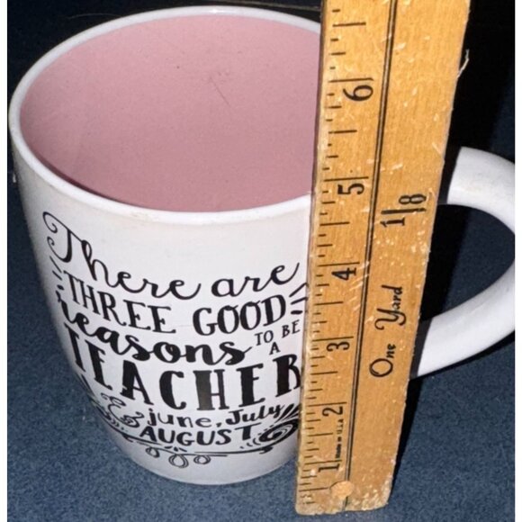 Teacher-Themed Pink & White Coffee Mug With Fun Quote By Home Essentials 12 Oz C - Picture 4 of 5